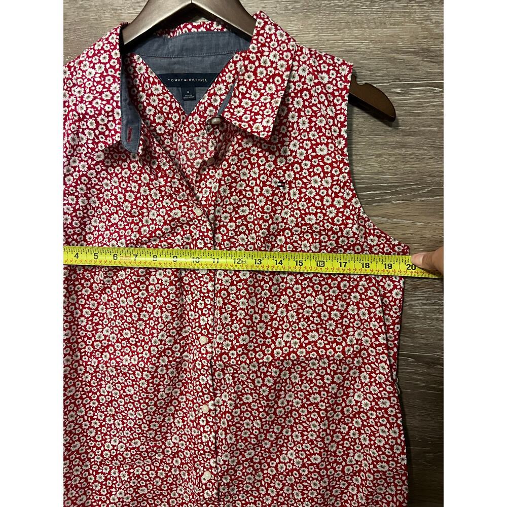 Tommy Hilfiger Dress sz 12 golf polo short cotton summer XL red floral - Picture 7 of 10